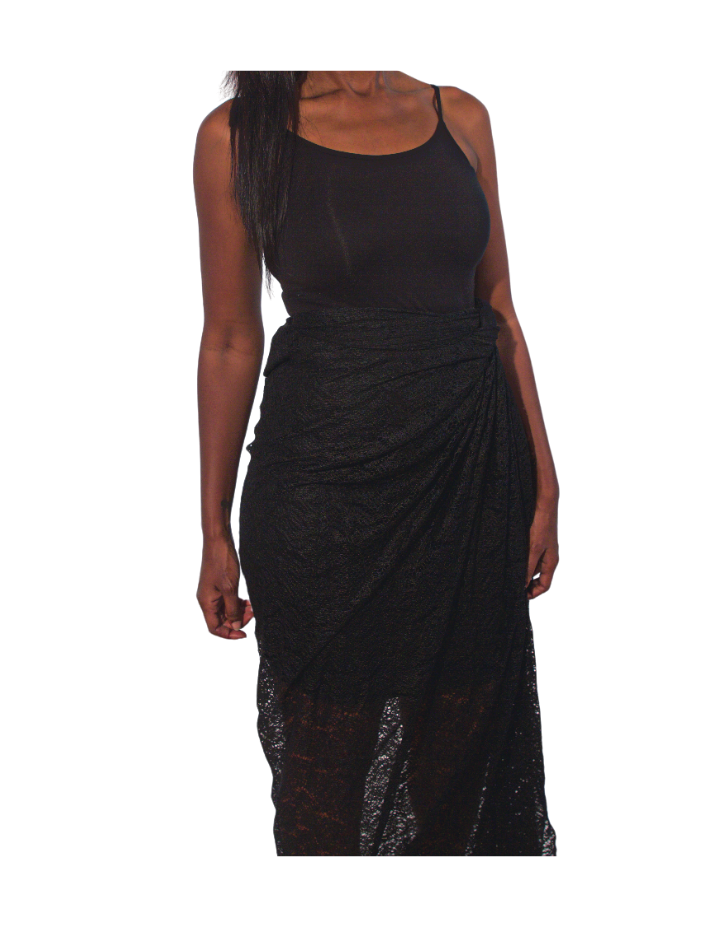 Black lace 2025 wrap skirt